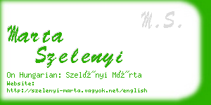 marta szelenyi business card